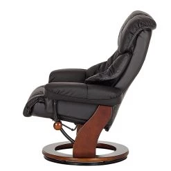 Modoform Fauteuil relax et repose-pieds Grunewald - Cuir véritable / Imitation cuir - Noir - Marron -Meubles de salon Soldes relaxsessel grunewald mit hocker echtleder schwarz 374917