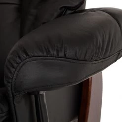Modoform Fauteuil relax et repose-pieds Grunewald - Cuir véritable / Imitation cuir - Noir - Marron -Meubles de salon Soldes relaxsessel grunewald mit hocker echtleder schwarz 374920
