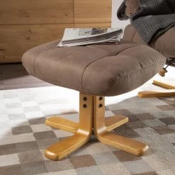 Duo Collection Fauteuil de relaxation Bordeaux - Avec repose-pieds - Microfibre - Marron -Meubles de salon Soldes relaxsessel lacanau mit hocker microfaser braun 3320969