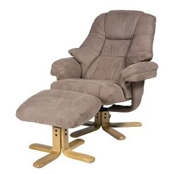 Duo Collection Fauteuil de relaxation Bordeaux - Avec repose-pieds - Microfibre - Marron -Meubles de salon Soldes relaxsessel lacanau mit hocker microfaser braun 446445