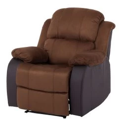 Modoform Fauteuil de relaxation Norden - Microfibre / Imitation cuir - Marron