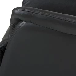 Modoform Fauteuil TV Sylt - Avec moteur et disposiif pour se lever - Cuir synthétique noir - Imitation érable / Orange -Meubles de salon Soldes relaxsessel sylt mit motor und aufstehhilfe echtleder schwarz 373376