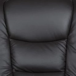 Modoform Fauteuil TV Sylt - Avec moteur et disposiif pour se lever - Cuir synthétique noir - Imitation érable / Orange -Meubles de salon Soldes relaxsessel sylt mit motor und aufstehhilfe echtleder schwarz 373383
