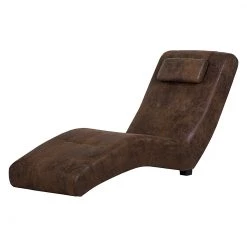 Roomscape Chaise longue de relaxation Ohara - Cuir synthétique vieilli marron