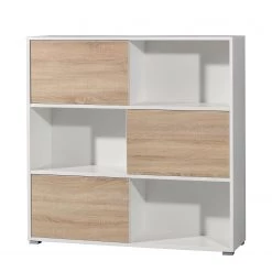 Germania Etagère à portes coulissantes Mingle II - Blanc / Imitation chêne Sonoma -Meubles de salon Soldes schiebetuerenregal mingle ii weiss eiche sonoma dekor 5029176