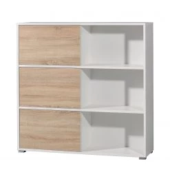 Germania Etagère à portes coulissantes Mingle II - Blanc / Imitation chêne Sonoma -Meubles de salon Soldes schiebetuerenregal mingle ii weiss eiche sonoma dekor 5029180