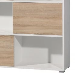 Germania Etagère à portes coulissantes Mingle II - Blanc / Imitation chêne Sonoma -Meubles de salon Soldes schiebetuerenregal mingle ii weiss eiche sonoma dekor 5029244