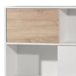 Germania Etagère à portes coulissantes Mingle II - Blanc / Imitation chêne Sonoma -Meubles de salon Soldes schiebetuerenregal mingle ii weiss eiche sonoma dekor 5029248