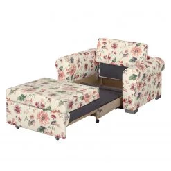 Mooved Fauteuil convertible Latina VIII - Beige / Rouge -Meubles de salon Soldes schlafsessel latina iii flachgewebe gebluemt beige rot 3641313