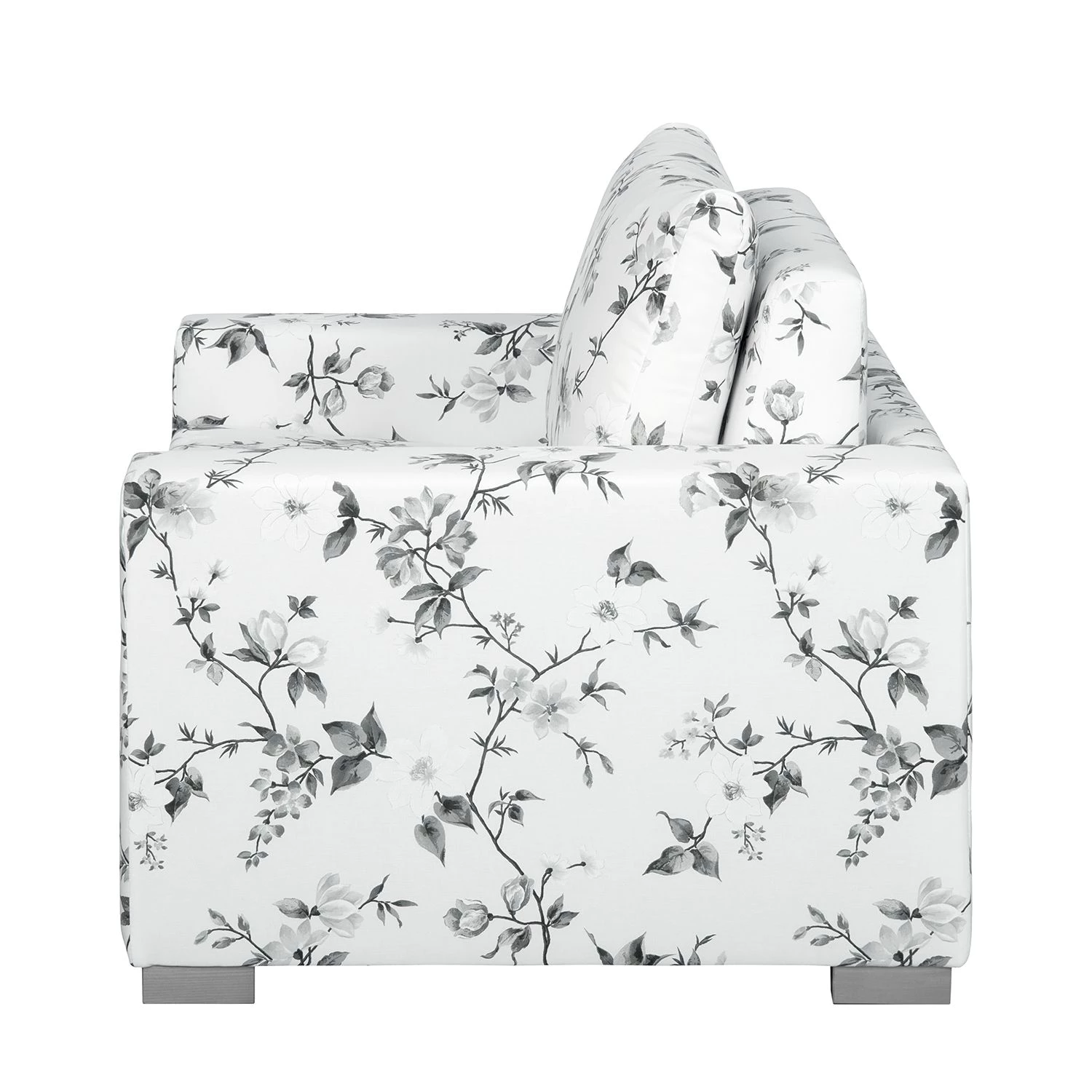 Mooved Fauteuil convertible Latina VII - Matière tissée - Motif floral - Blanc / Gris 6 Mooved Fauteuil convertible Latina VII - Matière tissée - Motif floral - Blanc / Gris – Image 4