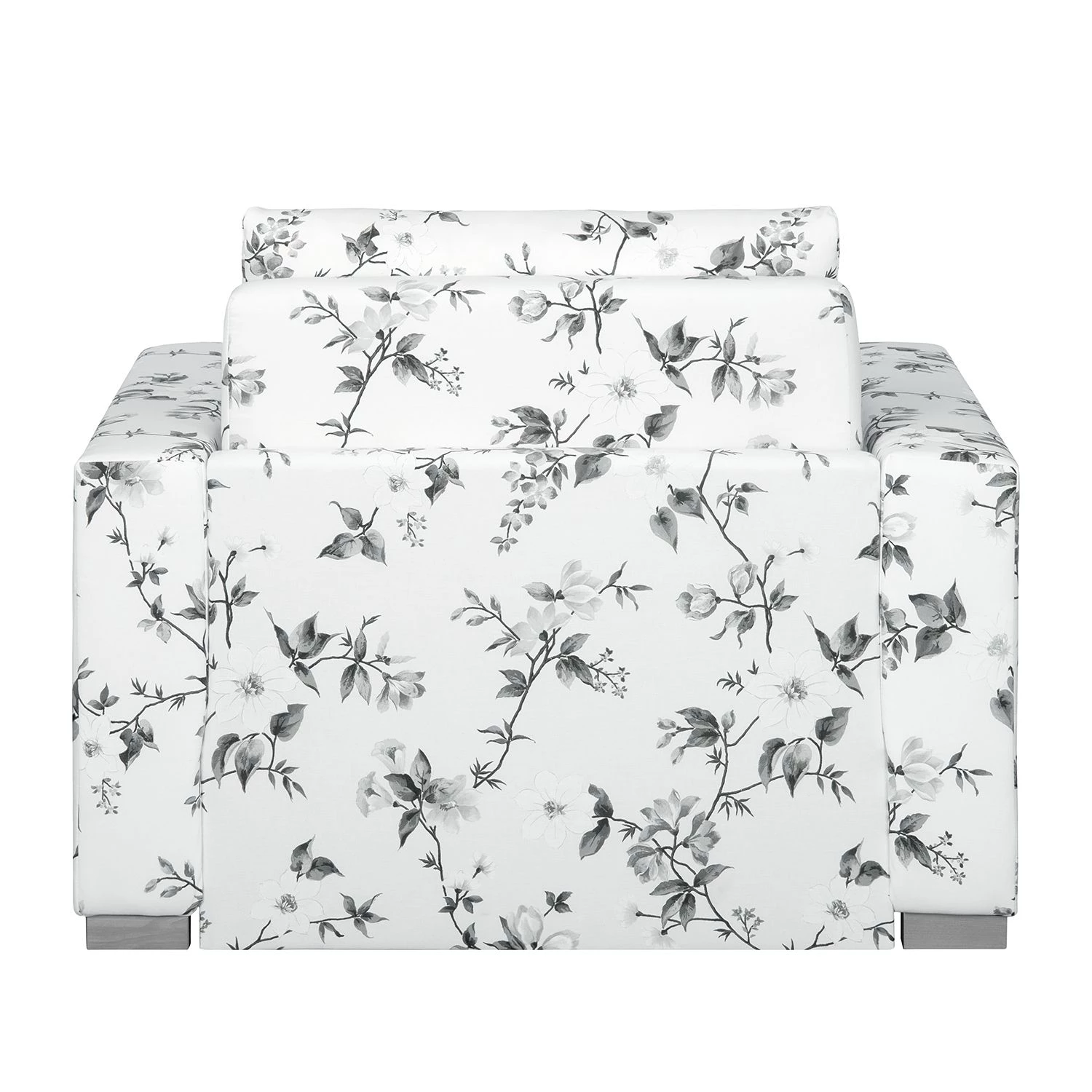 Mooved Fauteuil convertible Latina VII - Matière tissée - Motif floral - Blanc / Gris 7 Mooved Fauteuil convertible Latina VII - Matière tissée - Motif floral - Blanc / Gris – Image 5