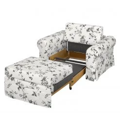 Mooved Fauteuil convertible Latina VII - Matière tissée - Blanc / Gris -Meubles de salon Soldes schlafsessel lepe gebluemt weiss grau 4134148