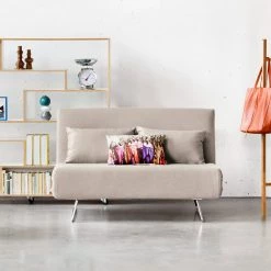 Fredriks Clic-clac Frizzo Tissu - Tissu Zahira : Beige-Gris -Meubles de salon Soldes schlafsofa frizzo webstoff stoff zahira beige grau 3966592