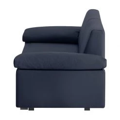 Chillout by Franz Fertig Canapé convertible Plaza - Bleu foncé - Largeur : 172 cm - Accoudoir réglable -Meubles de salon Soldes schlafsofa plaza echtleder dunkelblau 172 cm abklappbare armlehnen 1412770