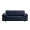 Chillout by Franz Fertig Canapé convertible Plaza - Bleu foncé - Largeur : 172 cm - Accoudoir réglable -Meubles de salon Soldes schlafsofa plaza echtleder dunkelblau 172 cm abklappbare armlehnen 1412774