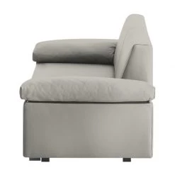 Chillout by Franz Fertig Canapé convertible Plaza - Gris - Largeur : 192 cm - Accoudoir réglable -Meubles de salon Soldes schlafsofa plaza echtleder grau 192 cm abklappbare armlehnen 1413782