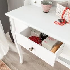 Maison Belfort Coiffeuse Belleville - 3 tiroirs - Style romantique -Meubles de salon Soldes schminktisch belleville mit 3 schubladen romantik look 3389905