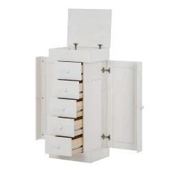 Maison Belfort Armoire à bijoux Amata - Pin massif Blanc -Meubles de salon Soldes schmuckschrank amata kiefer massiv weiss 1255770