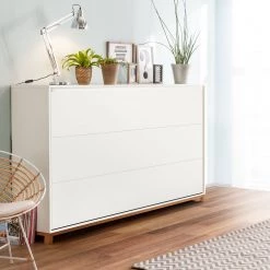 Mørteens Lit escamotable Lindholm - 90 x 200cm - Sans matelas -Meubles de salon Soldes schrankbett lindholm buche weiss 3723865