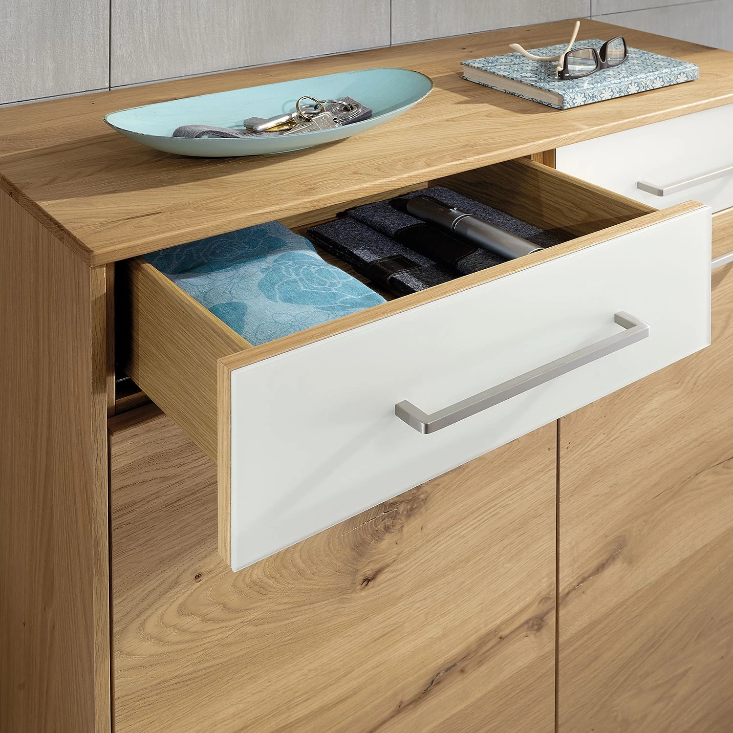 Voss Commode Vedo III - Chêne / Blanc 6 Voss Commode Vedo III - Chêne / Blanc – Image 4