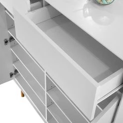 Mørteens Meuble à chaussures Lindholm II - Partiellement en chêne massif - Blanc -Meubles de salon Soldes schuhschrank lindholm ii weiss eiche massiv 1229590