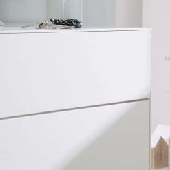 Mørteens Meuble à chaussures Lindholm II - Partiellement en chêne massif - Blanc -Meubles de salon Soldes schuhschrank lindholm ii weiss eiche massiv 4037332