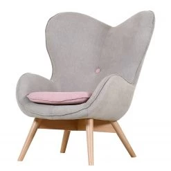 Mørteens Fauteuil Ameson - Tissu - Gris / Rose