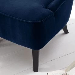 Maison Belfort Fauteuil à oreilles Audrey - Velours -Meubles de salon Soldes sessel audrey samt dunkelblau 5182420