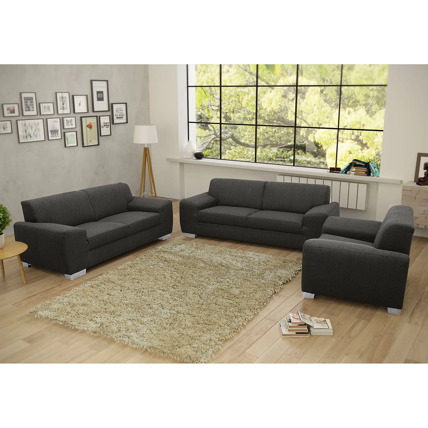 Fredriks Fauteuil Bollon - Tissu - Gris foncé 5 Fredriks Fauteuil Bollon - Tissu - Gris foncé – Image 3