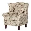 Maison Belfort Fauteuil Red Rose - Beige - Sans repose-pieds -Meubles de salon Soldes sessel colmar webstoff floral ohne hocker beige 4836504