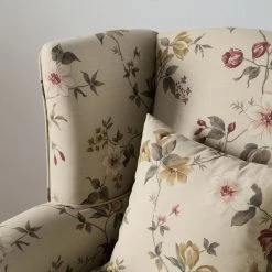 Maison Belfort Fauteuil Red Rose - Beige - Sans repose-pieds -Meubles de salon Soldes sessel colmar webstoff floral ohne hocker beige 4836528