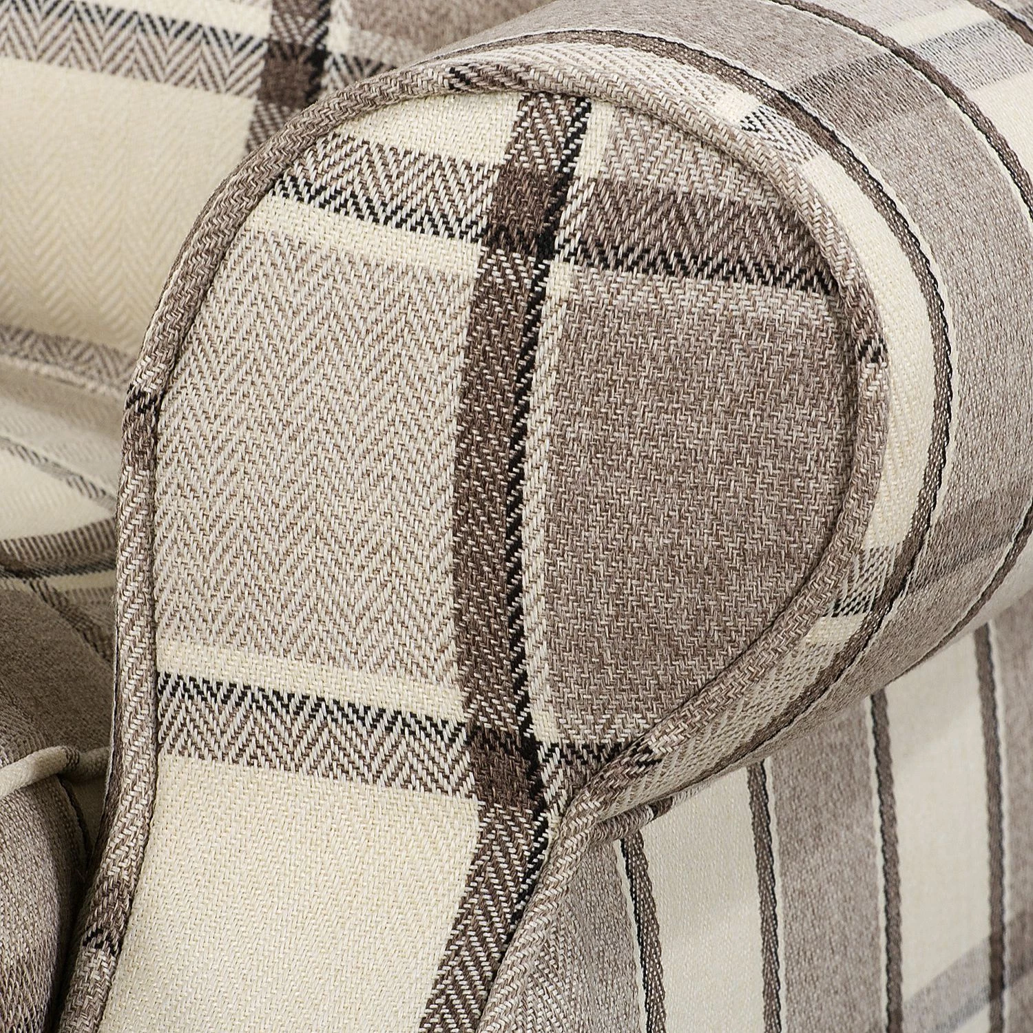 Maison Belfort Fauteuil à oreilles Colmar XL - Marron / Beige 7 Maison Belfort Fauteuil à oreilles Colmar XL - Marron / Beige – Image 5