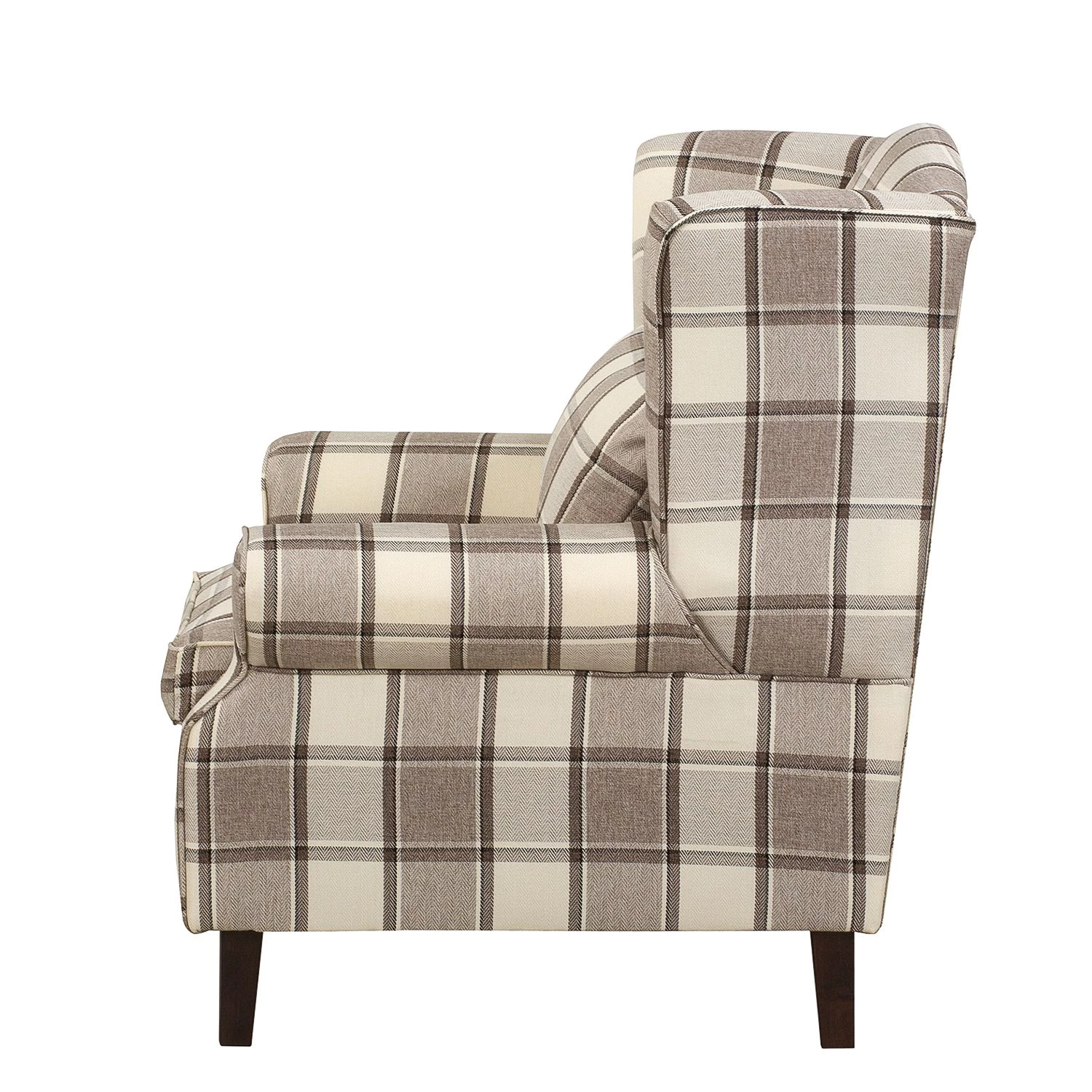 Maison Belfort Fauteuil à oreilles Colmar XL - Marron / Beige 5 Maison Belfort Fauteuil à oreilles Colmar XL - Marron / Beige – Image 3