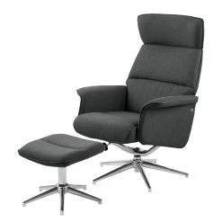 Fredriks Fauteuil Dingle (avec repose-pieds) - Tissu - Gris