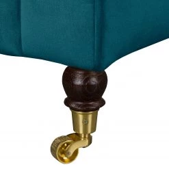 Jack & Alice Fauteuil à oreilles Grendon Velours - Bleu pétrole -Meubles de salon Soldes sessel grendon i samt dunkelblau 4224972