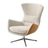 Studio Copenhagen Fauteuil Hepburn III - Beige / Cognac - Chrome brillant -Meubles de salon Soldes sessel hepburn ii webstoff echtleder beige cognac 5022176