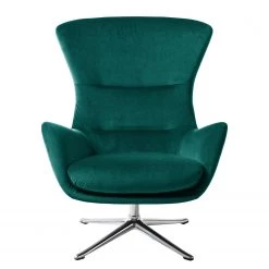 Studio Copenhagen Fauteuil Hepburn III - Velours Shyla: Pétrol - Chrome brillant -Meubles de salon Soldes sessel hepburn iii samt aluminium stoff shyla petrol 5060288