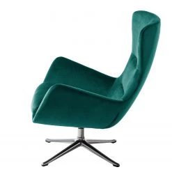 Studio Copenhagen Fauteuil Hepburn III - Velours Shyla: Pétrol - Chrome brillant -Meubles de salon Soldes sessel hepburn iii samt aluminium stoff shyla petrol 5060292