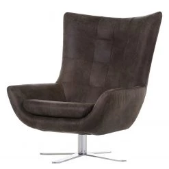 Ars manufacti Fauteuil Itala (avec pouf repose-pieds) - Cuir véritable -Meubles de salon Soldes sessel itala echtleder braun 5110060