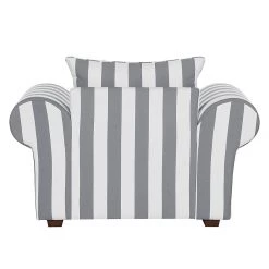 Maison Belfort Fauteuil Colmar - Tissu gris à rayures -Meubles de salon Soldes sessel livia webstoff grau gestreift 309463