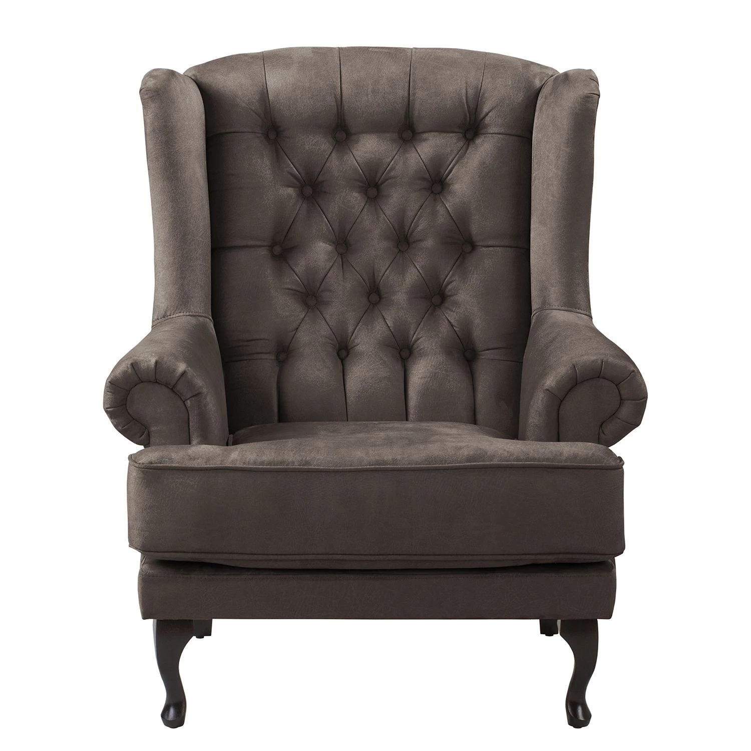 Maison Belfort Fauteuil à oreilles Miscol - Gris marron - Avec repose-pieds 5 Maison Belfort Fauteuil à oreilles Miscol - Gris marron - Avec repose-pieds – Image 3