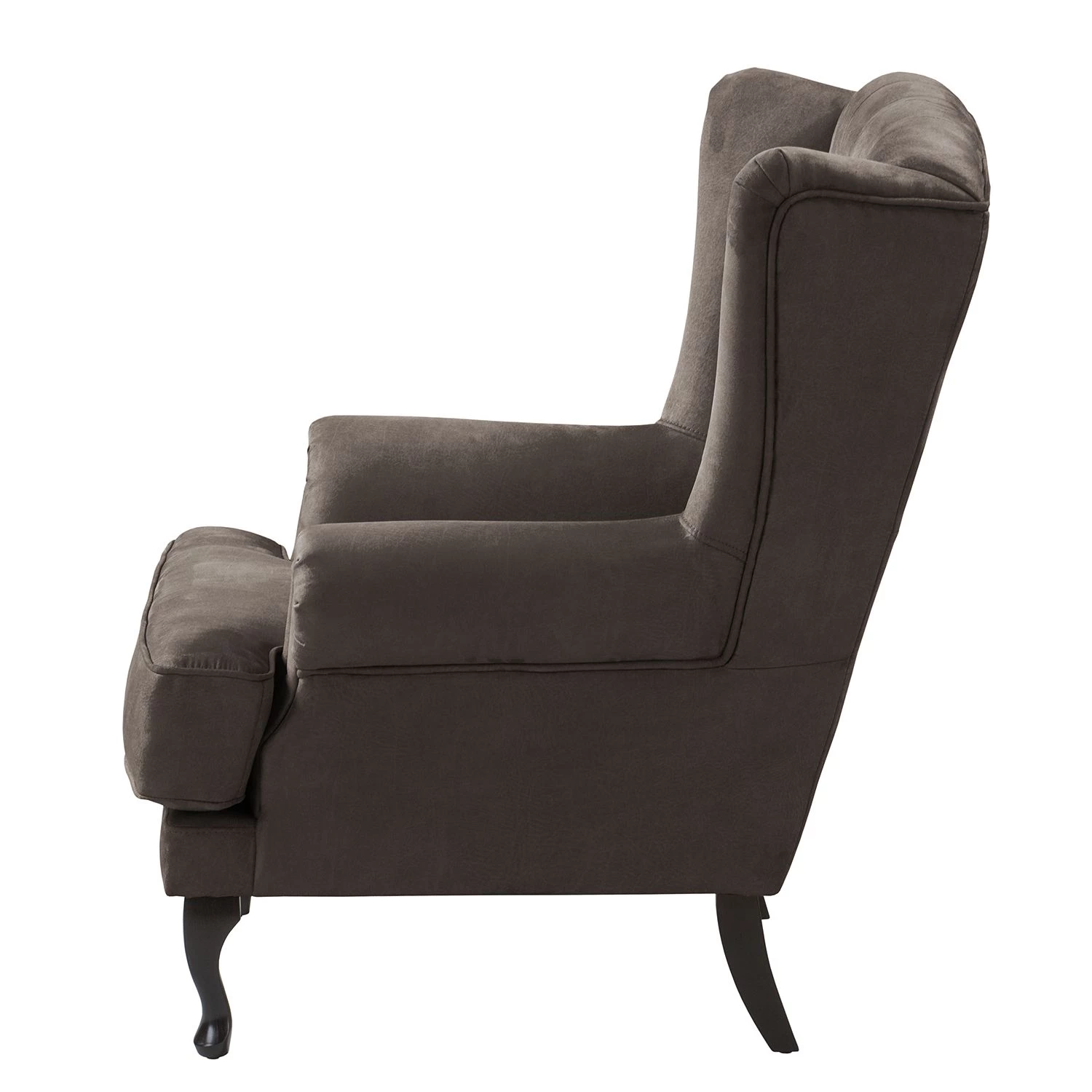 Maison Belfort Fauteuil à oreilles Miscol - Gris marron - Avec repose-pieds 6 Maison Belfort Fauteuil à oreilles Miscol - Gris marron - Avec repose-pieds – Image 4