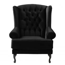 Maison Belfort Fauteuil à oreilles Miscol - Noir - Avec repose-pieds -Meubles de salon Soldes sessel miscol samt mit hocker schwarz 4887716