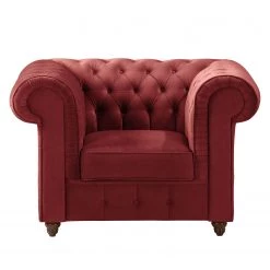Maison Belfort Fauteuil Chesterfield Pintano - Rouge -Meubles de salon Soldes sessel pintano samt rot 4898000
