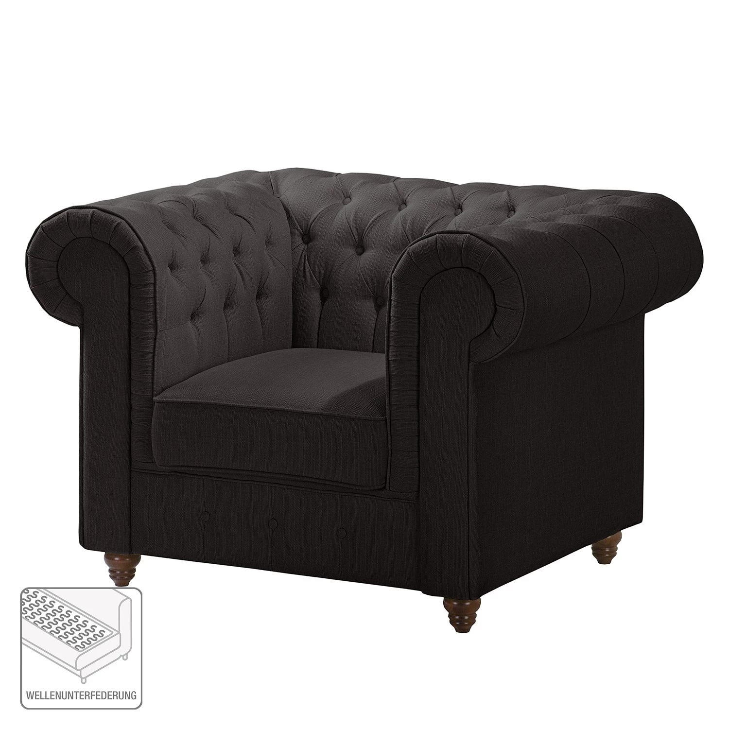 Maison Belfort Fauteuil Chesterfield Pintano - Anthracite 4 Maison Belfort Fauteuil Chesterfield Pintano - Anthracite – Image 2