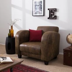 Ars manufacti Fauteuil Tullow - Aspect vieux cuir marron 17 Ars manufacti Fauteuil Tullow - Aspect vieux cuir marron -Meubles de salon Soldes sessel tullow antiklederoptik braun 4972136