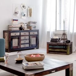 Wolf-Möbel Buffet Goa II - Partiellement en manguier et acacia massifs -Meubles de salon Soldes sideboard goa mehrfarbig 3050441