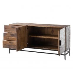 Ars manufacti Buffet Grasby - Pin recyclé / Métal - Pin foncé / Noir -Meubles de salon Soldes sideboard grasby altholz pinie metall pinie dunkel schwarz 4884992
