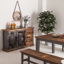 Ars manufacti Console Hunter - Manguier massif / Métal - Manguier / Gris bleu 15 Ars manufacti Console Hunter - Manguier massif / Métal - Manguier / Gris bleu -Meubles de salon Soldes sideboard hunter mango massiv metall mango blaugrau 4715576