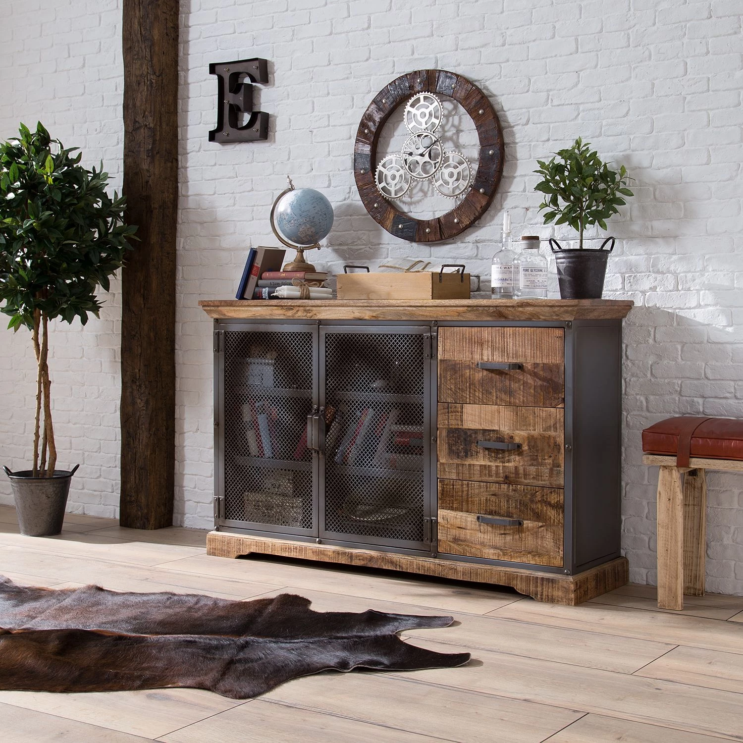 Ars manufacti Console Hunter - Manguier massif / Métal - Manguier / Gris bleu 4 Ars manufacti Console Hunter - Manguier massif / Métal - Manguier / Gris bleu – Image 2